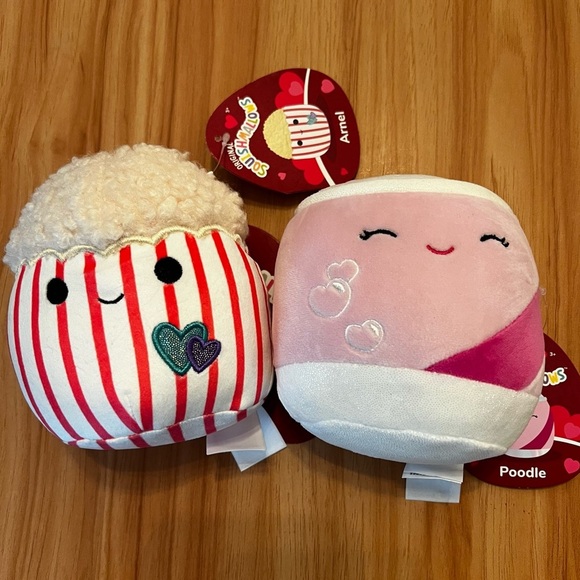 NWT 5” Squishmallows Duo Arnel the Popcorn and Poodle the Soda - Picture 1 of 3